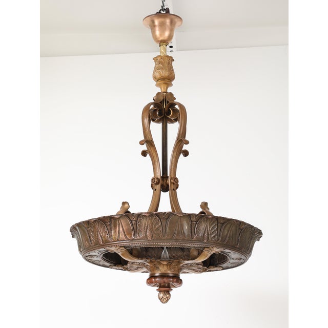 1930's French Bronze Chandelier For Sale - Image 13 of 18