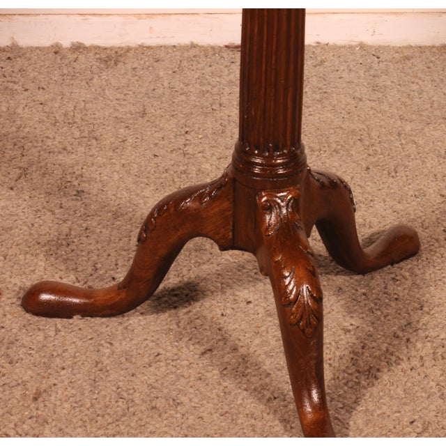 19th Century Mahogany Side Table with Carved Top For Sale - Image 5 of 11