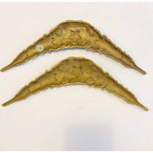 Vintage Solid Brass Victorian Picture Toppers - a Pair For Sale - Image 4 of 8