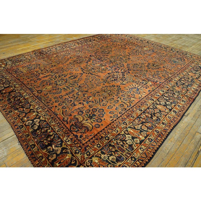 1920s Persian Sarouk Carpet ( 9' 6" x 12' - 290 x 365 cm) Antique Sarouk Room Size Wool Multicolor Rug, Circa Date: 1920s....