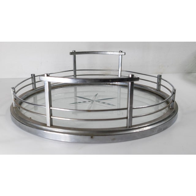 Mid-Century Crome Plated Decorative Serving or Bar Tray For Sale In New York - Image 6 of 13