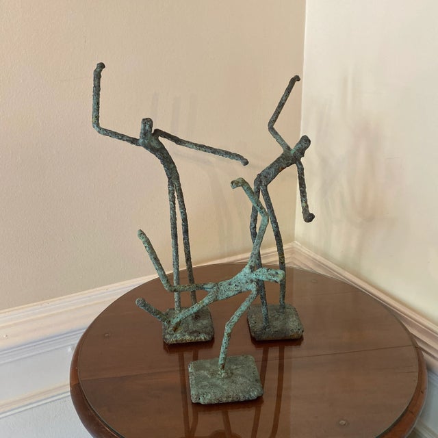 Late 20th Century Late 20th Century Bronze Artist Made Brutalist Style Sculptures- Set of 3 For Sale - Image 5 of 7