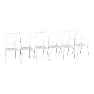 Chairs and Armchairs attributed to Mathieu Matégot, 1950s, Set of 6 For Sale