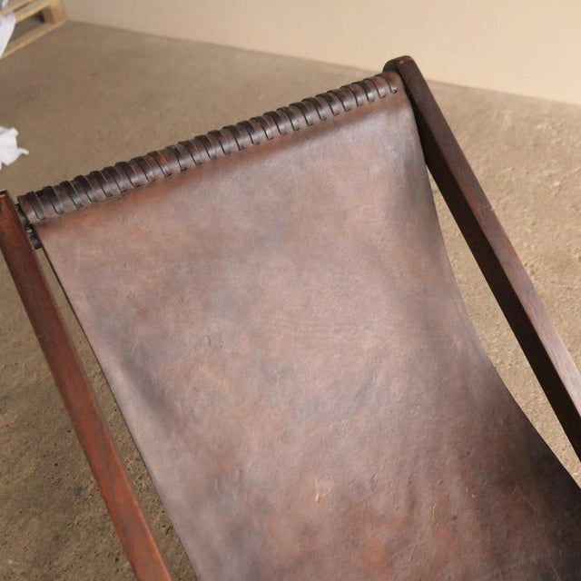 Vintage Sling Chair in Leather For Sale - Image 6 of 11