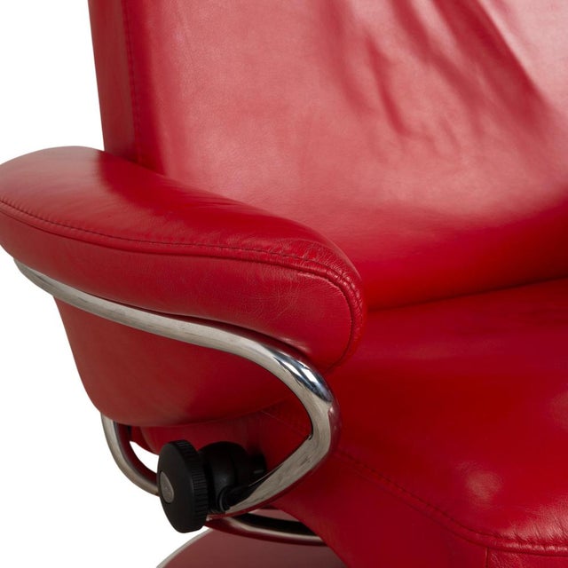 Set of Jazz Swivel Lounge Chair and Ottoman in Leather from Stressless For Sale - Image 11 of 18