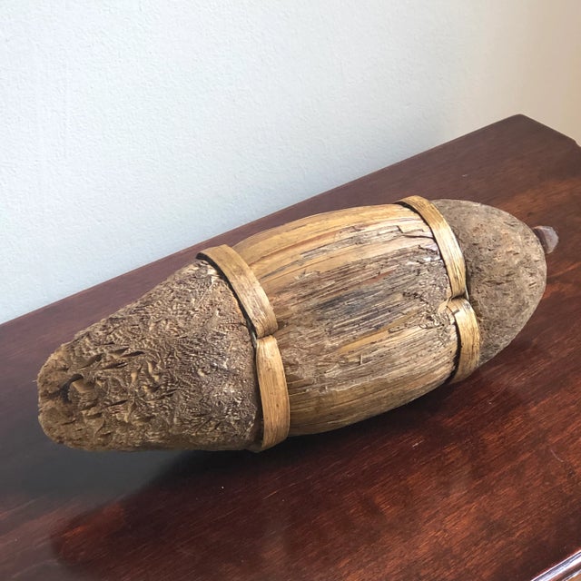 Wood Primitive Corn Husk Duck Decoy For Sale - Image 7 of 13