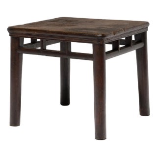 Chinese Round Leg Square Table, C. 1850 For Sale