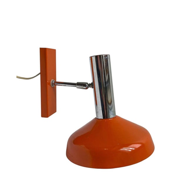 Space Age Herda Wall Lamp in Orange and Chrome, 1970s For Sale - Image 13 of 13
