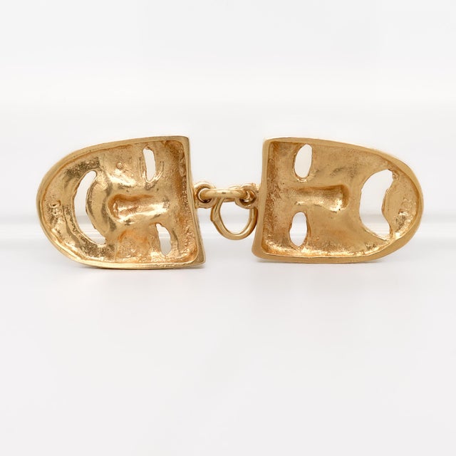 Vintage 14k Gold Comedy & Tragedy Masks Figural Charm for a Bracelet For Sale - Image 14 of 14