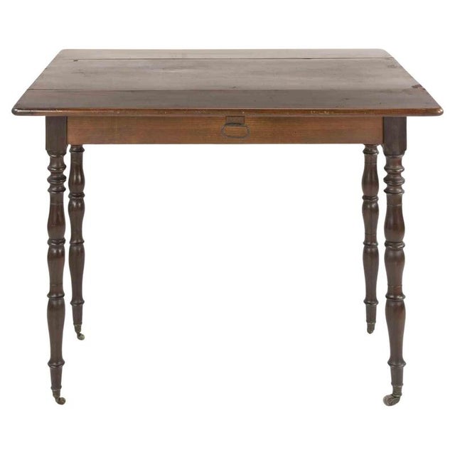 Small Mahogany Side Table with Turned Columns, Italy, 1950s For Sale - Image 9 of 9