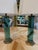 1970s Fontana Arte Style Brass and Blue Glass Table Lamps - a Pair For Sale - Image 9 of 10