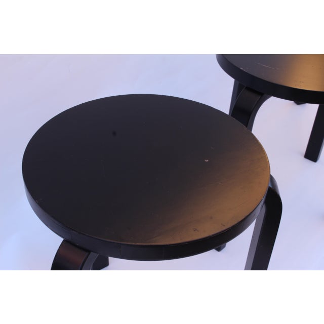 Black Model 60 Stools by Alvar Aalto for Artek, 2015, Set of 6 For Sale - Image 14 of 18