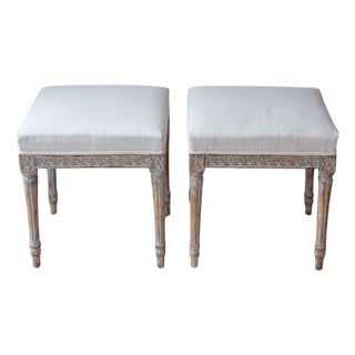 Pair of 18th Century Swedish Gustavian Stools For Sale