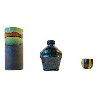 Scandinavian Modern Studio Vases in Glazed Ceramic, 1960s, Set of 3 For Sale