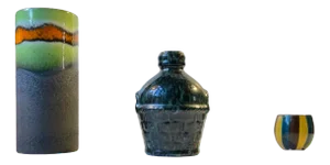 Scandinavian Modern Studio Vases in Glazed Ceramic, 1960s, Set of 3