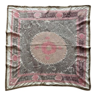 Boho Uzbek Suzani Tapestry 4'4'' X 4'8'' For Sale