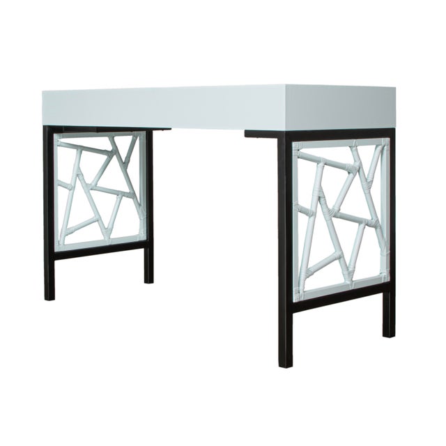 Tiffany Writing Desk - Light Blue For Sale In West Palm - Image 6 of 9