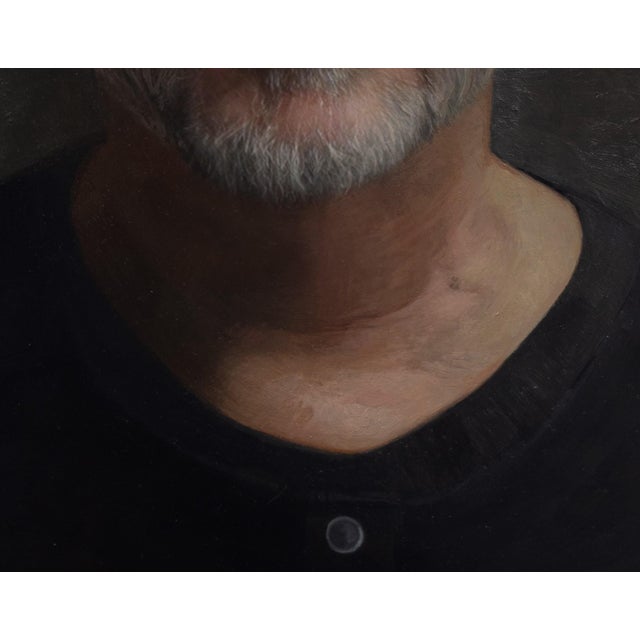 Self Portrait at 72 by David Kassan | Oil on Acrylic Mirror Portrait of a man with glasses For Sale - Image 4 of 5