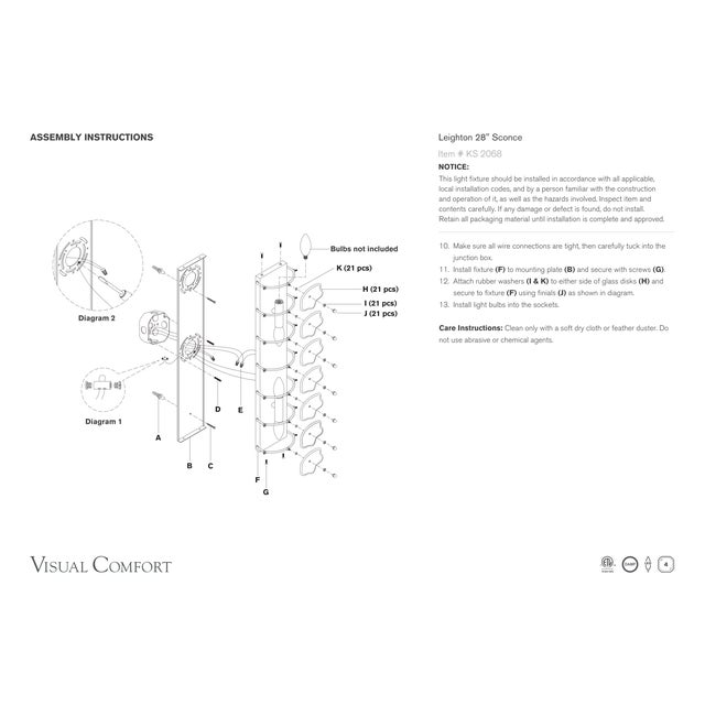 Metal kate spade new york for Visual Comfort Signature Leighton 28" Sconce in Soft Brass with Cream Tinted Glass For Sale - Image 7 of 7