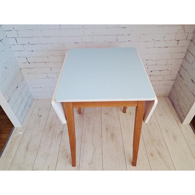 Blue Mid-Century Formica Drop Leaf Dining Table, 1960 For Sale - Image 8 of 17