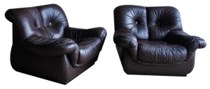 Set of Mid-Century Leather Club Chairs