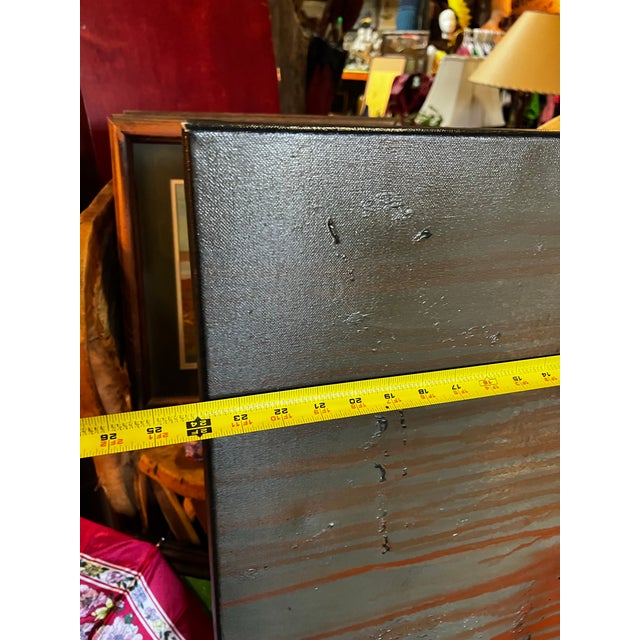 Turquoise and Orange Abstract Painting on Canvas For Sale In Atlanta - Image 6 of 7
