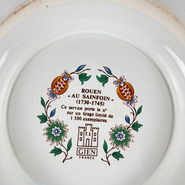 Round Rouen Sainfoin Model Soup Tureen from Gien, 1990 For Sale - Image 12 of 17