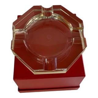 Vintage Baccarat Hexagonal Crystal Cigar Ashtray Made in France 1980s For Sale