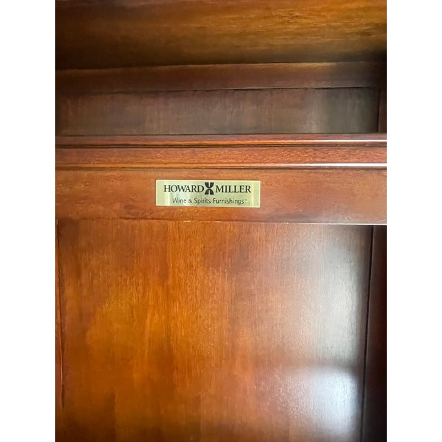 Wood Cherry Bar and Wine Cabinet by Howard Miller For Sale - Image 7 of 9