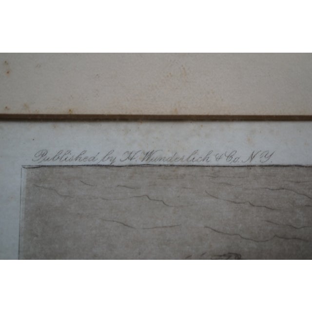 Antique Benjamin Lander Signed Waterfront House Figure in Boat Etching 21" For Sale - Image 4 of 12