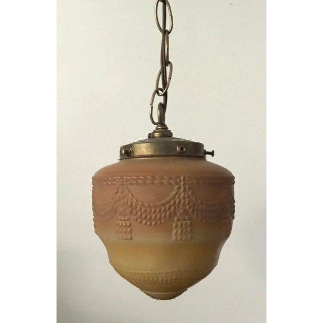 Art Deco Glass Pendant Light With Tassel Detail For Sale - Image 4 of 8