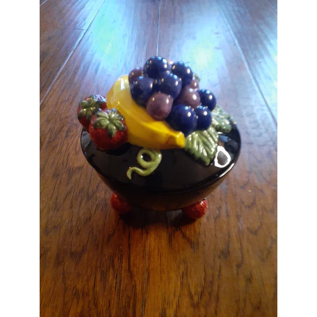 1990s Fitz & Floyd Lidded Pedestal Fruit Bowl For Sale In Dallas - Image 6 of 7