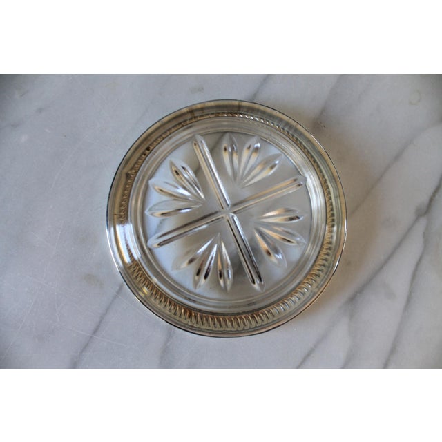 Vintage B. Rogers Sterling Silver & Glass Coasters S/6 For Sale - Image 9 of 12