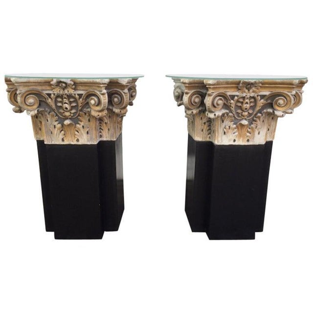 18th Century White Marble and Gilt Columns, Set of 2 For Sale - Image 6 of 6