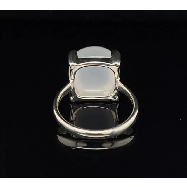 Tiffany and Co. Tiffany & Co. Paloma Picasso Sugar Stacks Milky Quartz Sterling Silver Ring Size 5 For Sale - Image 4 of 7