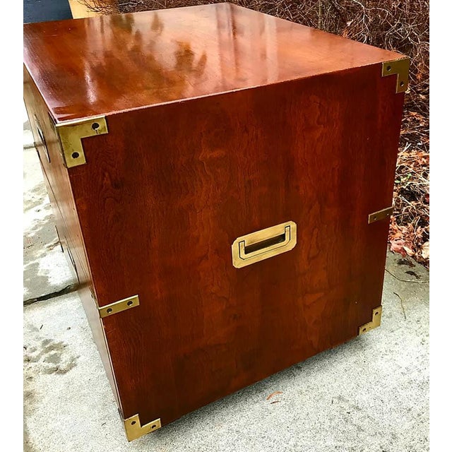 Vintage Campaign Henredon Nightstand/Side Table Chairish