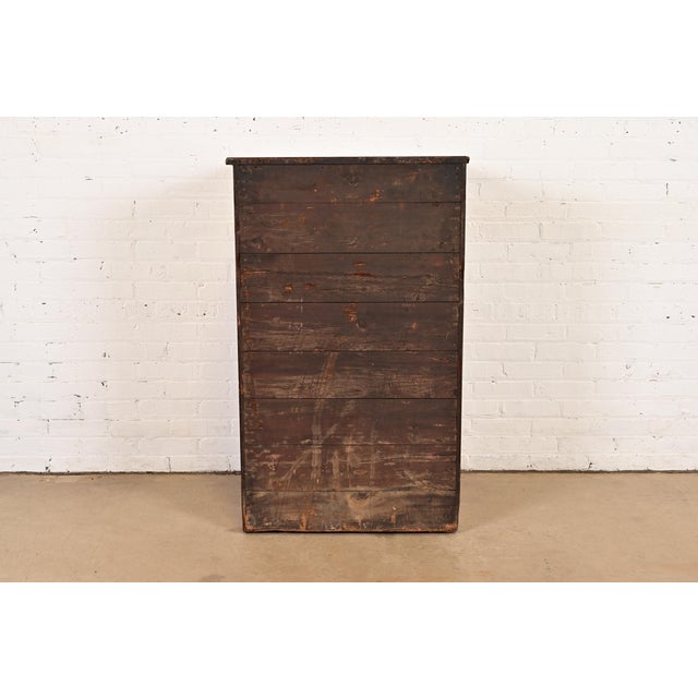 Antique Oak 25-Drawer Architect's Blueprint Flat File Cabinet by Hamilton, Circa 1900 For Sale - Image 13 of 14