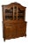 French Oak Buffet Base With Glass Door Cabinet Above For Sale