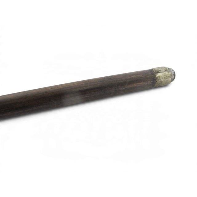 Wood Bronze Bearded Man Figural Scholar Handle Antique Wood Walking Stick Cane For Sale - Image 7 of 12