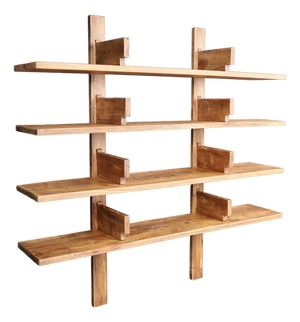 Patinated Elm Bookshelf in the style of Pierre Chapo, France, 1970s