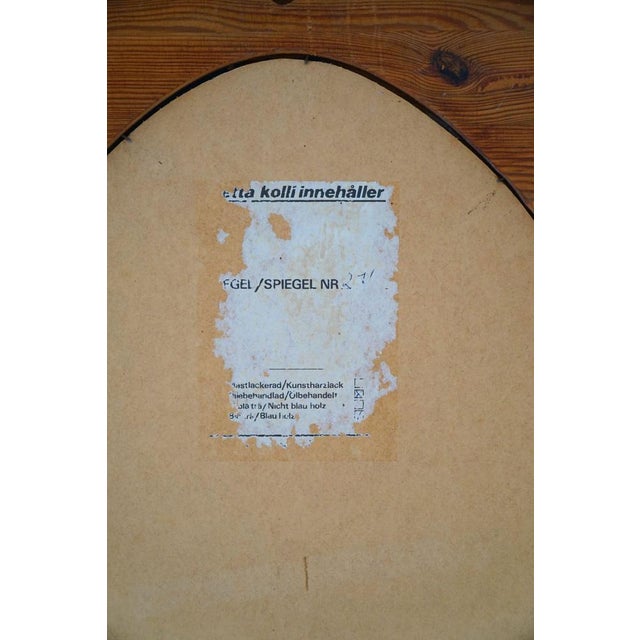Large Oval Wall Mirror in Pine attributed to Glasmäster Markaryd, Sweden, 1960s For Sale - Image 9 of 15