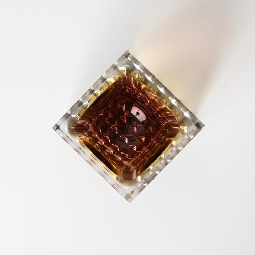 Murano Decorative Glass in Sommerso Merlot and Yellow Glass by F. Poli Italy, 1960s For Sale - Image 12 of 14