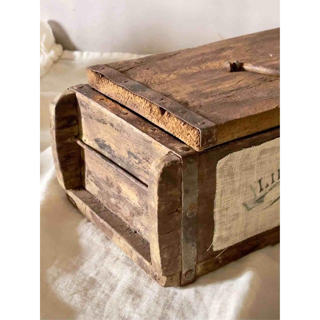 Vintage Wooden and Iron Brick Mold with Christmas Decoration, 1930s For Sale - Image 13 of 16
