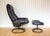 Mid-Century Norwegian Black Leather Stressless Lounge Chair and Ottoman Set from Ekornes, 1980s, Set of 2 For Sale - Image 10 of 18