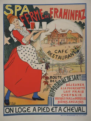Edouard Duyck & Adolphe Crespin, Waitress Bringing Belgian Beer, 1895, Lithograph