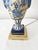 Late 20th Century Exquisite Blue, Yellow, & White Floral & Striped Porcelain/Ceramic Urn/Vase Style Solid Brass Base & Upper Lamp Excellent Condition. For Sale In Denver - Image 6 of 14