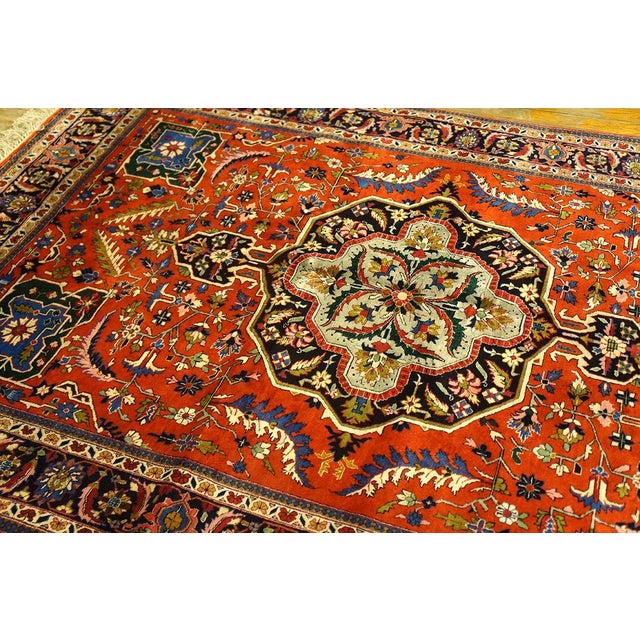 Antique Tabriz - silk rugs, size: 4' 7'' x 6' 10''. A mid-20th-century Tabriz carpet from around 1940, measuring...