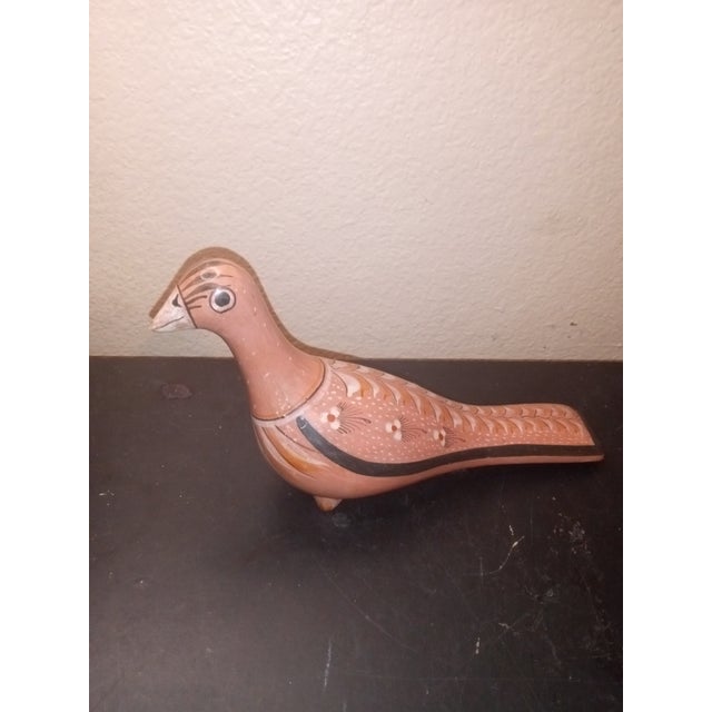 1980s Tonala Mexican Folk Art Jesus Medrano-Barro Brunido Style Pheasant For Sale In Dallas - Image 6 of 6