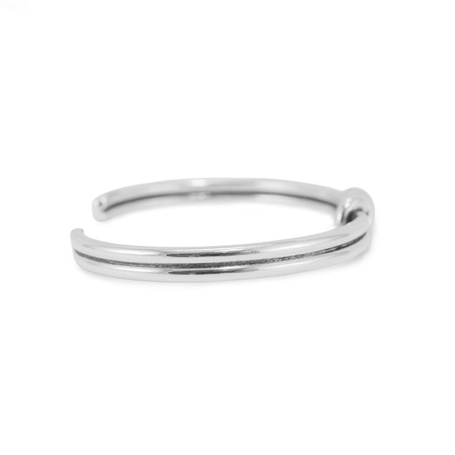 Early 21st Century James Avery Retired 925 Silver Lovers Knott Cuff Bangle Bracelet For Sale - Image 5 of 8