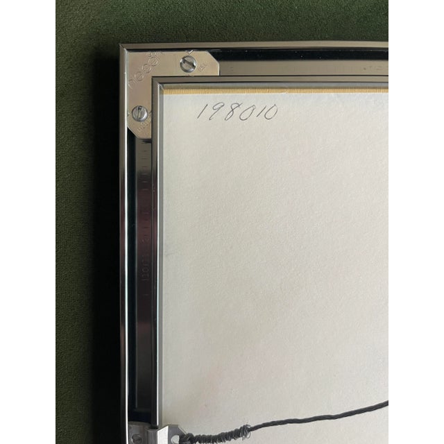 Blue Vintage Itsu Arita Watercolor Painting Trees in the Forest Framed Signed Art For Sale - Image 8 of 9